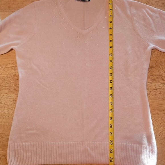 Karen Scott Sweater, Pink Pullover with Attached Scarf - Picture 7 of 10